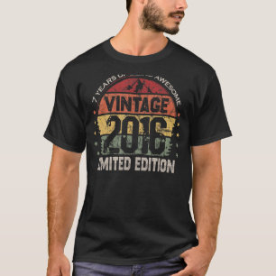 Awesome Since 2016 7 Years Boy Girl 7th Birthday T-Shirt