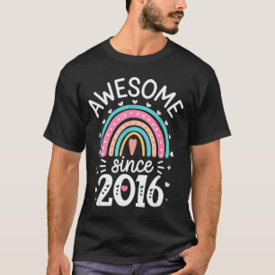 Awesome Since 2016 9th Birthday Rainbow Born In 20 T-Shirt
