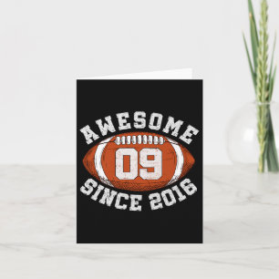 Awesome Since 2016 Football Birthday Gift For 9 Ye Card