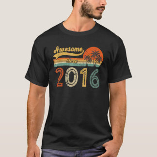 Awesome Since 2016 Retro 7 Years Old Boy Mens 7th T-Shirt