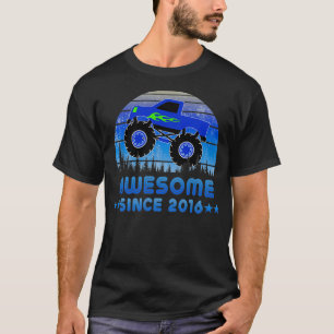Awesome Since 2016 Retro Monster Truck 4th Birthda T-Shirt