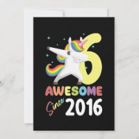 AWESOME Since 2016 Unicorn Birthday 6 Kids