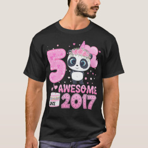 Awesome since 2017 5 Years Old 5th Birthday Panda  T-Shirt