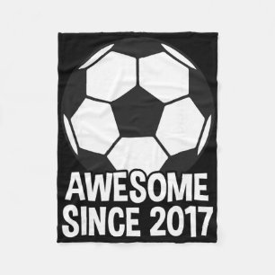 Awesome Since 2017 9th Birthday 9 Year Old Soccer Fleece Blanket