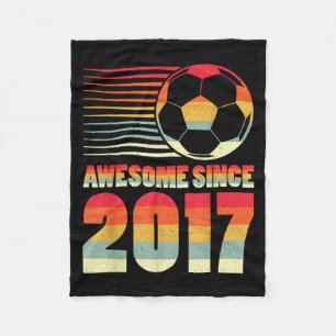 Awesome Since 2017 Soccer Vintage Gifts For Boys T Fleece Blanket