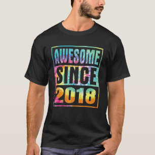 Awesome Since 2018 4 Years Old 4th Birthday Tie Dy T-Shirt