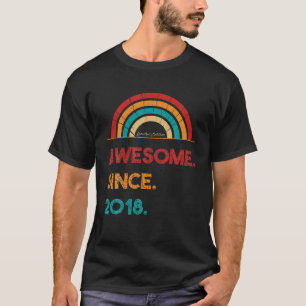 Awesome Since 2018 4Th Birthday Rainbow Gifts Born T-Shirt