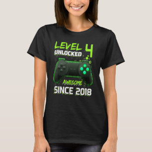 Awesome Since 2018 Level 4 Unlocked Video Games Co T-Shirt