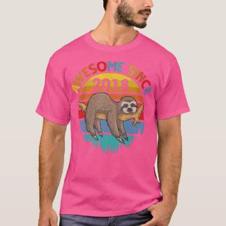 Awesome Since 2018 Sloth Birthday 4 Years old Birt T-Shirt