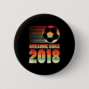 Awesome Since 2018 Soccer 8th Birthday Tank Top  6 Cm Round Badge
