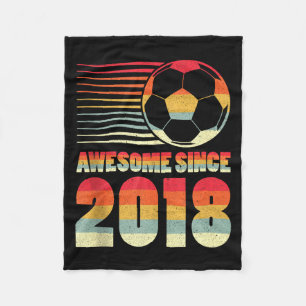 Awesome Since 2018 Soccer 8th Birthday Tank Top  Fleece Blanket