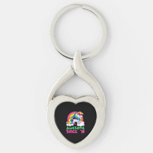 Awesome Since 2018 Unicorn Key Ring