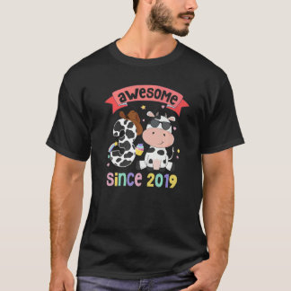 Awesome Since 2019 Baby Girl 3rd Birthday Outfit F T-Shirt
