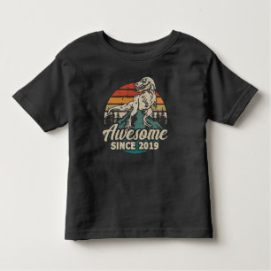 Awesome Since 2019 Dinosaur 4 Year 4th Birthday Toddler T-Shirt