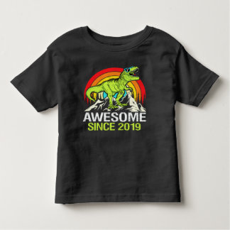 Awesome Since 2019 Dinosaur 4 Year 4th Birthday  Toddler T-Shirt