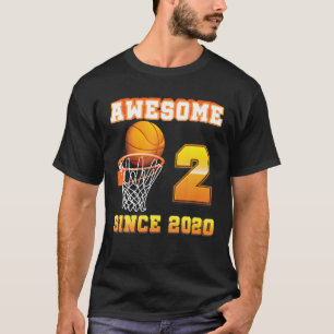 Awesome Since 2020 Basketball 2Nd Birthday 2 Years T-Shirt
