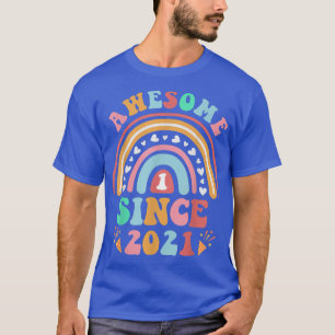 Awesome Since 2021 1st Birthday Rainbow Gifts Born T-Shirt