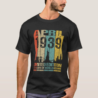 Awesome Since April 1939 83Rd Birthday Vintage Ret T-Shirt