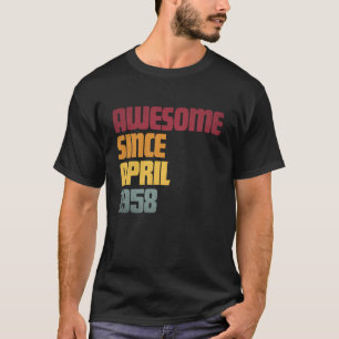 Awesome Since April 1958 68th Birthday - Vintage T-Shirt