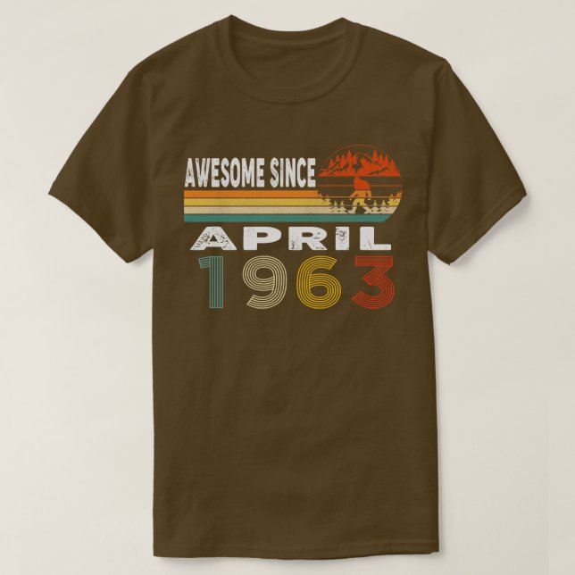 Awesome Since April 1963 T-Shirt (Design Front)