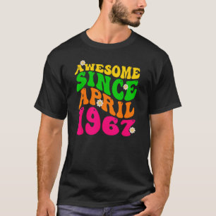 Awesome Since April 1967 Birthday Groovy Retro T-Shirt