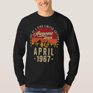 Awesome Since April 1967 Vintage 55th Birthday T-Shirt