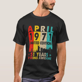 Awesome Since April 1971 51St Birthday Vintage Ret T-Shirt