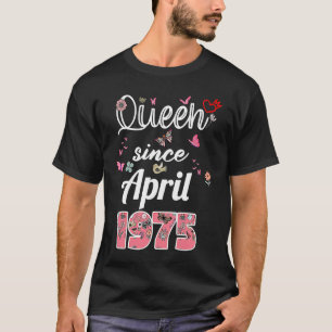 Awesome since April 1975 flowers 1975 April Birthd T-Shirt
