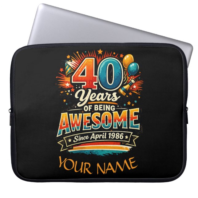 Awesome Since April 1986 Laptop Sleeve (Front)