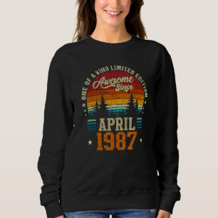Awesome Since April 1987 Vintage 35th Birthday Sweatshirt