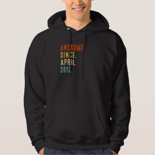 Awesome Since April 2012 Vintage 10th Birthday Hoodie