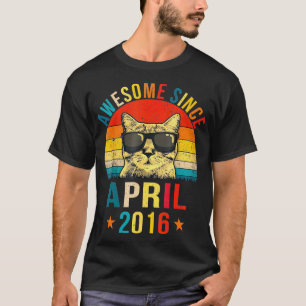 Awesome Since April 2016 5th Birthday Gift Cat Lov T-Shirt