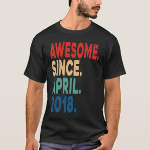 Awesome Since April 2018 5th Birthday 5 Years Old T-Shirt
