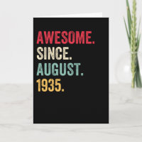 Awesome Since August 1935 Retro Birthday