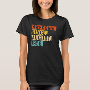 Awesome Since August 1956 Vintage 66th Birthday T-Shirt