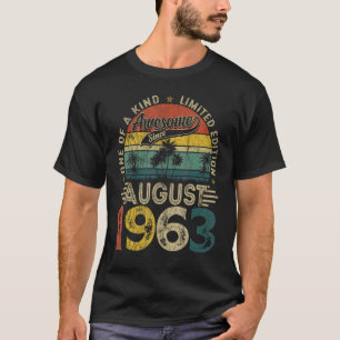 Awesome Since August 1963 Vintage  Men 60th Birthd T-Shirt
