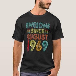 Awesome Since August 1969 Vintage 53 Years Old 53r T-Shirt