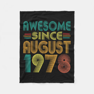 Awesome Since August 1978 Years 47th Birthday Funn Fleece Blanket