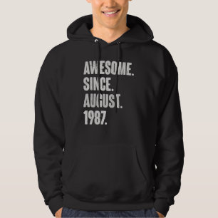 Awesome Since August 1987 35 Year Old 35th Birthda Hoodie