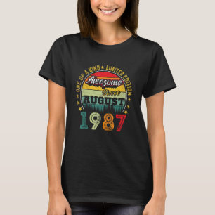 Awesome Since August 1987 35 Years Old 35th Birthd T-Shirt