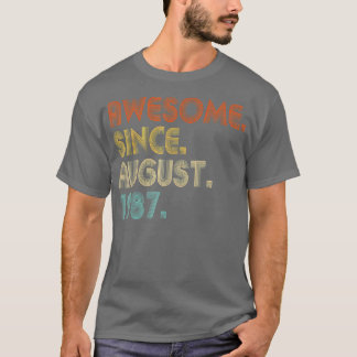 Awesome Since August 1987 Vintage 35th Birthday  T-Shirt