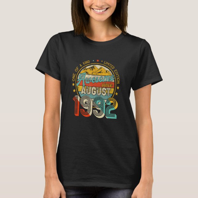 Awesome Since August 1992 One Of A Kind T-Shirt (Front)