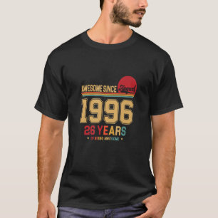 Awesome Since August 1996 Vintage Retro 26th Birth T-Shirt