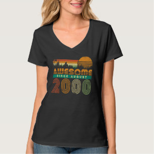 Awesome Since August 2000 Men Women Birthday Vint T-Shirt