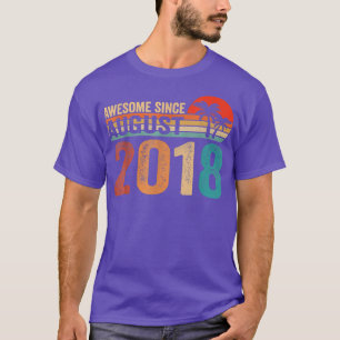 Awesome Since August 2018 4 Years Old 4th Birthday T-Shirt