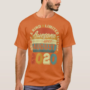 Awesome Since August 2020 2 Years Old 2nd Birthday T-Shirt