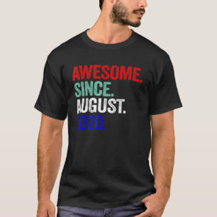 Awesome Since August 2020 2 Years Old Boy Girl Bir T-Shirt