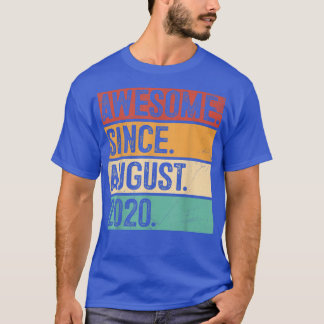 Awesome Since August 2020 2nd Birthday Gift 2 Year T-Shirt