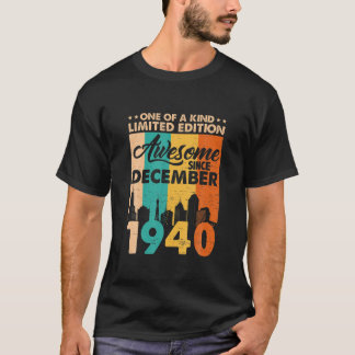 Awesome Since December 1940 Vintage 81St Birthday T-Shirt