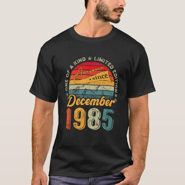 Awesome Since December 1985 37 Years Old 37th T-Shirt (Front)